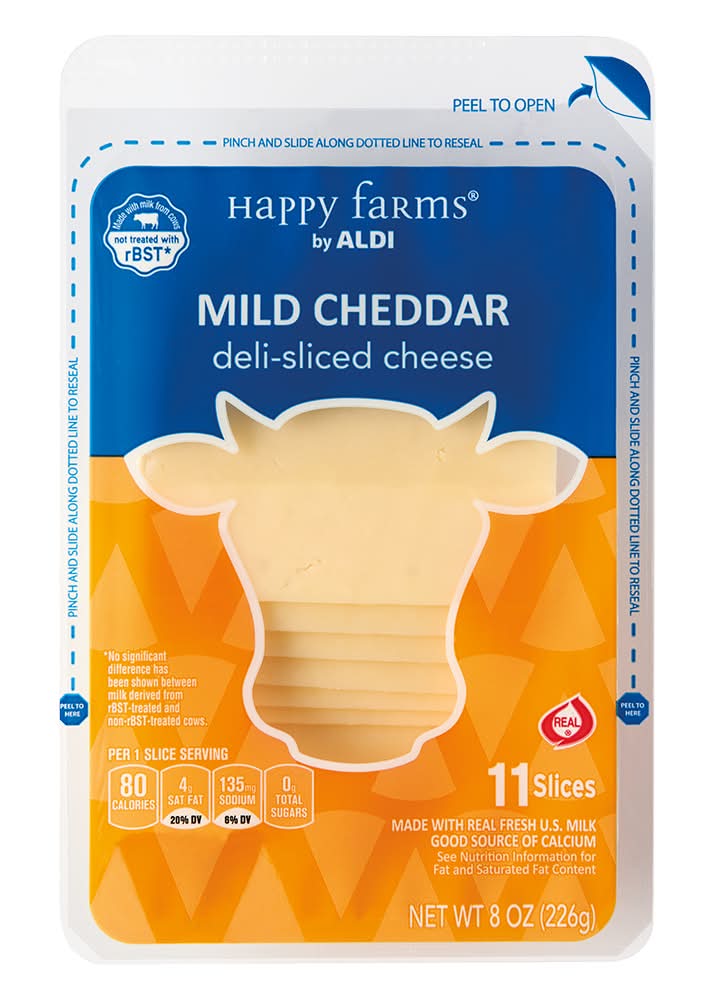 Happy Farms Mild Cheddar Deli Sliced Cheese (8 oz, 11 ct)