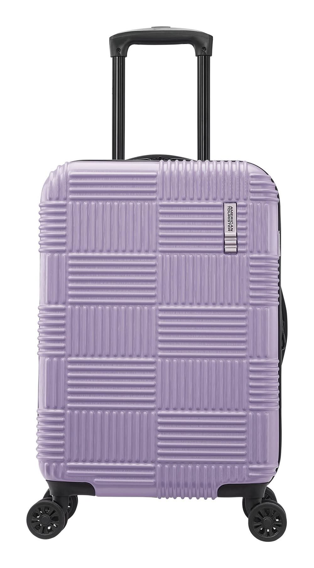 American Tourister Nxt Hardside Checked Spinner Suitcase, L, Soft Lilac