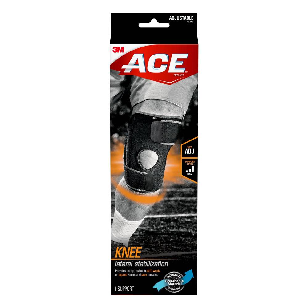 Ace Adjustable Knee Support With Side Stabilizers (black - gray )