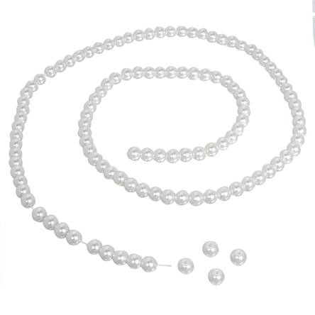 Perla base cristal 8mm - blanco (hilo 84cm (aprox 113pz))