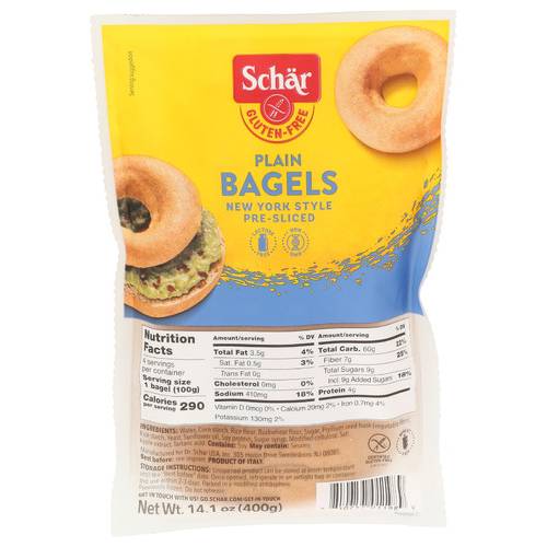 Schar Gluten Free Plain Bagels 4 Pack