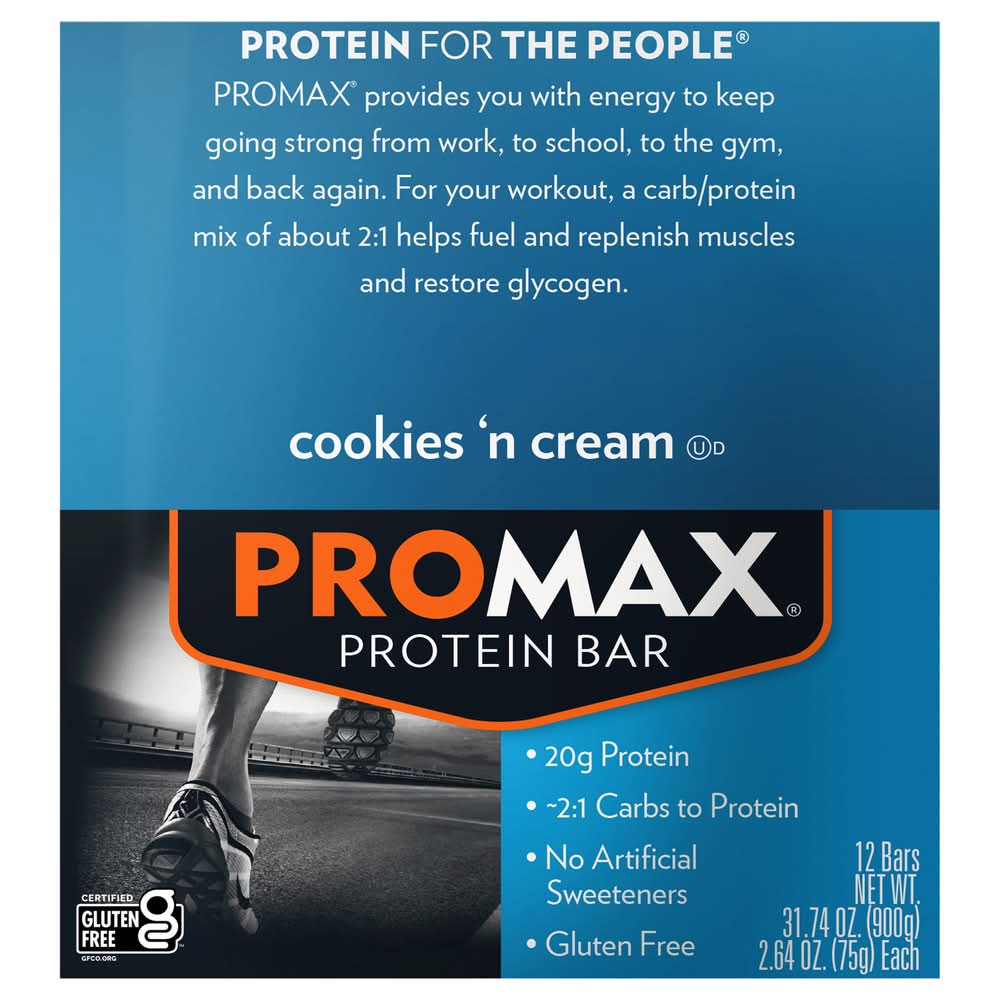 Promax Original Protein Bars, Cookies 'N Cream (31.68 oz, 12 ct)