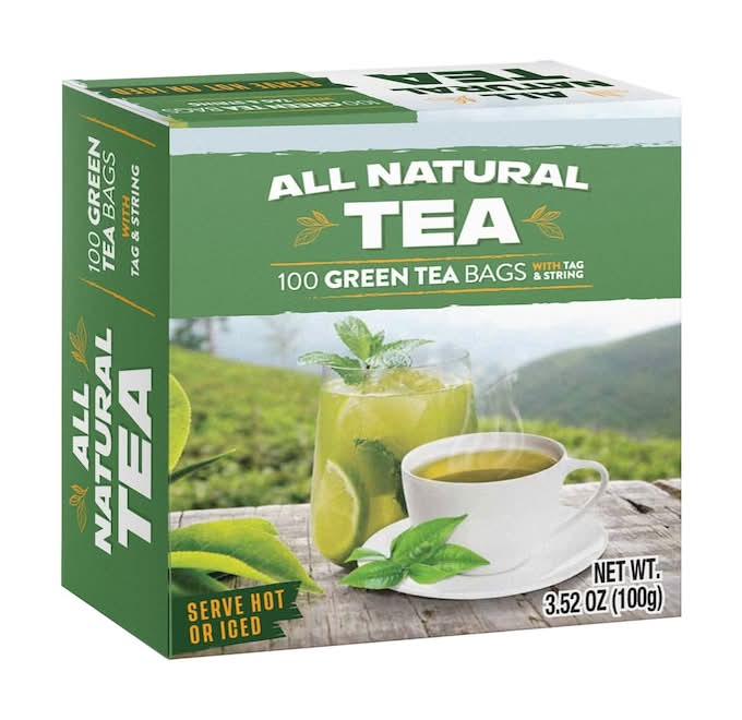 All Natural Green Tea Bags, 100-pc Pack.