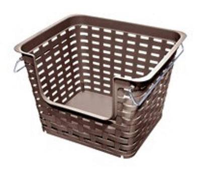 Espresso Basketweave Stacking Basket, Large, Brown