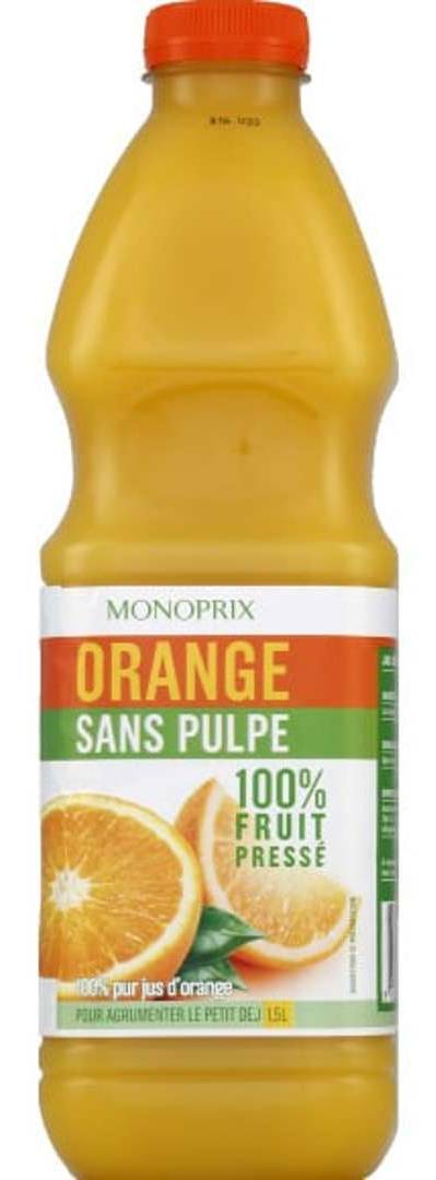 Monoprix - Pur jus d'orange sans pulpe (1,5L)