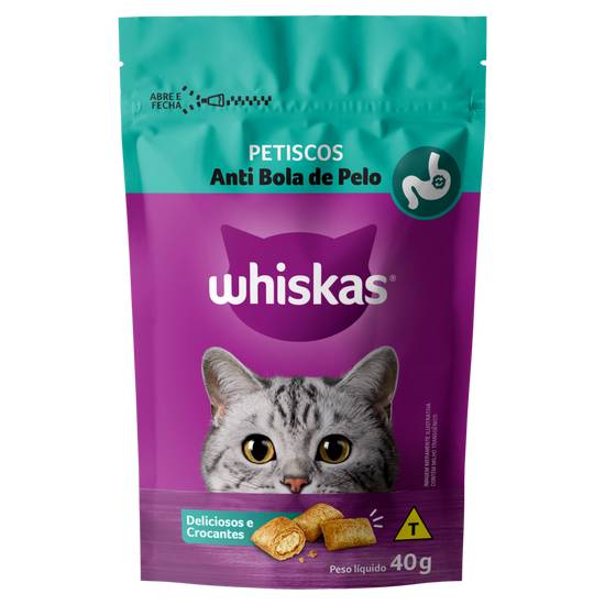 Whiskas petiscos anti bola de pelo para gatos (40 g)