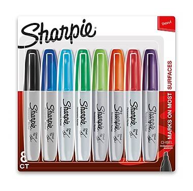 Sharpie Tank Permanent Marker, Chisel Tip, Assorted, 8/Pack (38250PP)