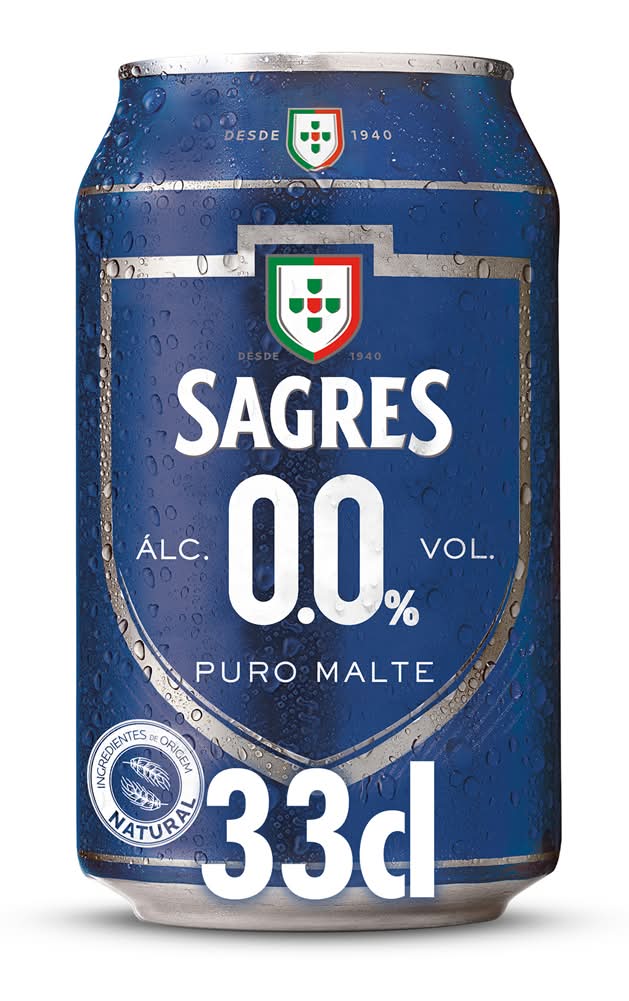 Sagres - Cerveja 0%, lata 0.33 l