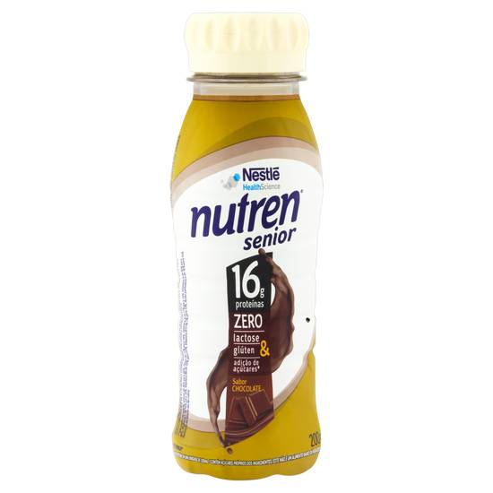 Nestlé fórmula alimentícia nutren senior sabor chocolate zero lactose, açúcar e glúten (200 ml)