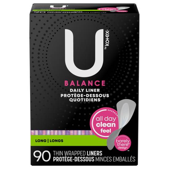 U By Kotex Barely There Long Unscented Panty Liners (90 liners)