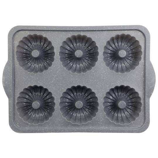 6-Cavity Metal Reinforced Silicone Mini Fluted Cake Pan By Celebrate It