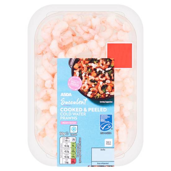 Asda Succulent Cooked & Peeled Cold Water Prawns 150g