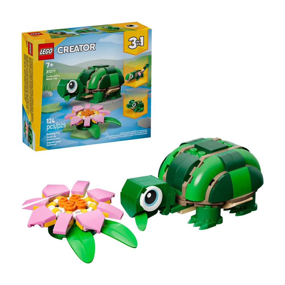 Lego Creator 3 In 1 Turtle With A Water Lily Flower 31377