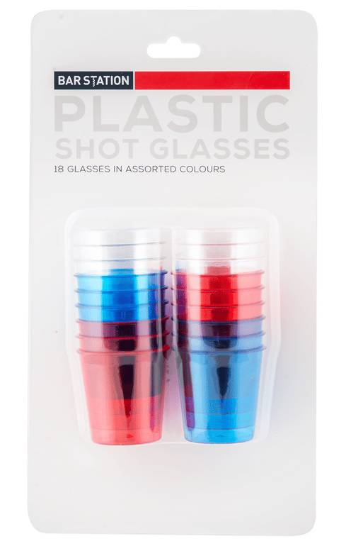 Bar Station Plastic Shot Glasses 18Pk
