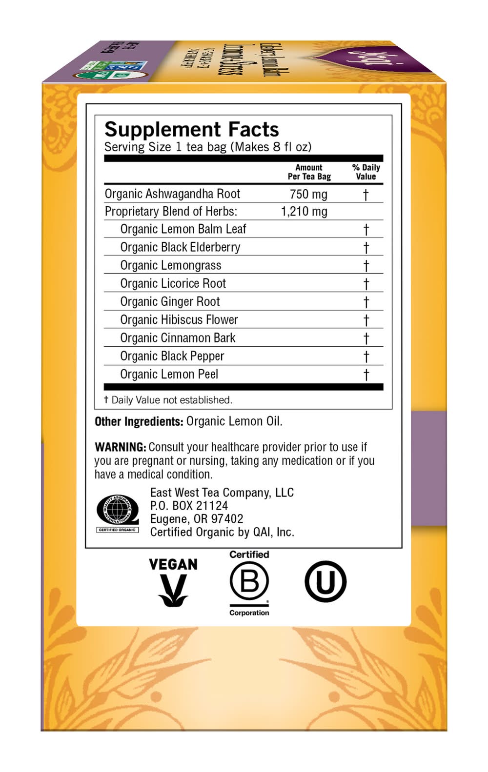 Yogi Herbal Tea Bags, Elderberry Lemon Balm Immune + Stress Support (1.2 g, 16 ct)