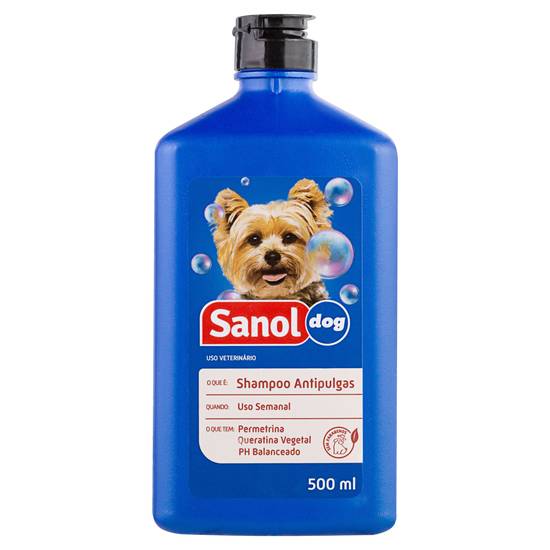 Sanol shampoo antipulgas para cães