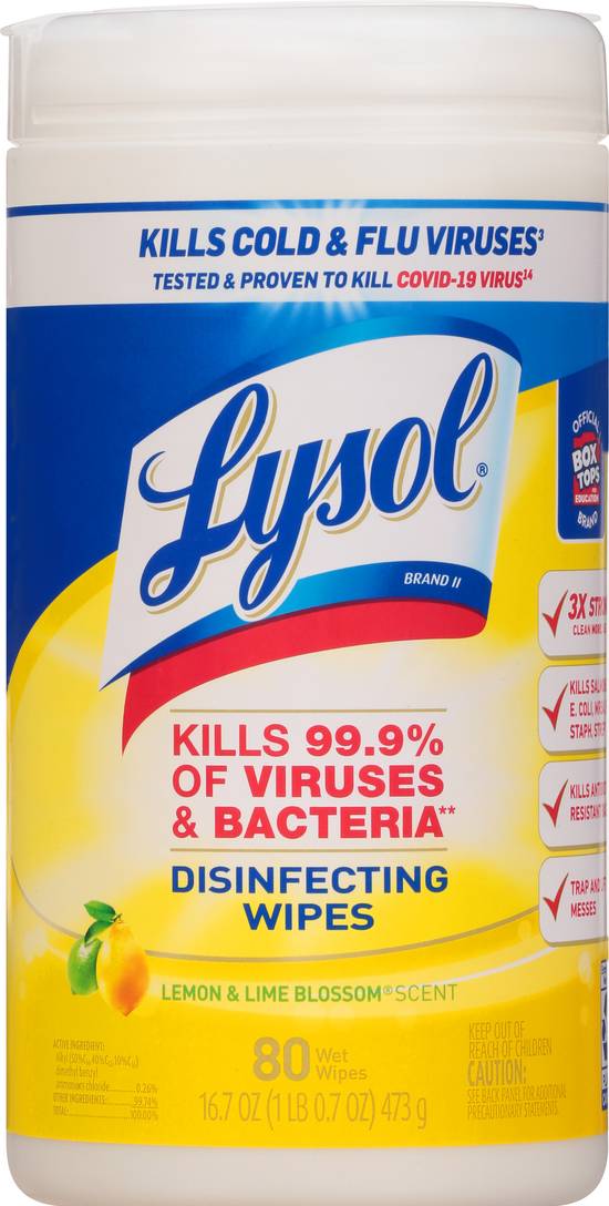 Lysol Lemon & Lime Blossom Disinfecting Wipes (80 ct)