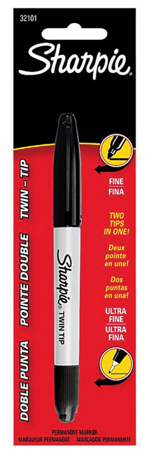 Sharpie Twin Tip Black Ultra Fine Tip Permanent Marker 1 Pk