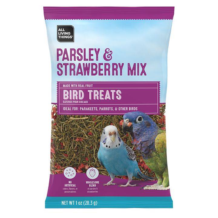 All Living Things® Parsley & Strawberry Mix Bird Treat (Color: Assorted, Size: 1 Oz)