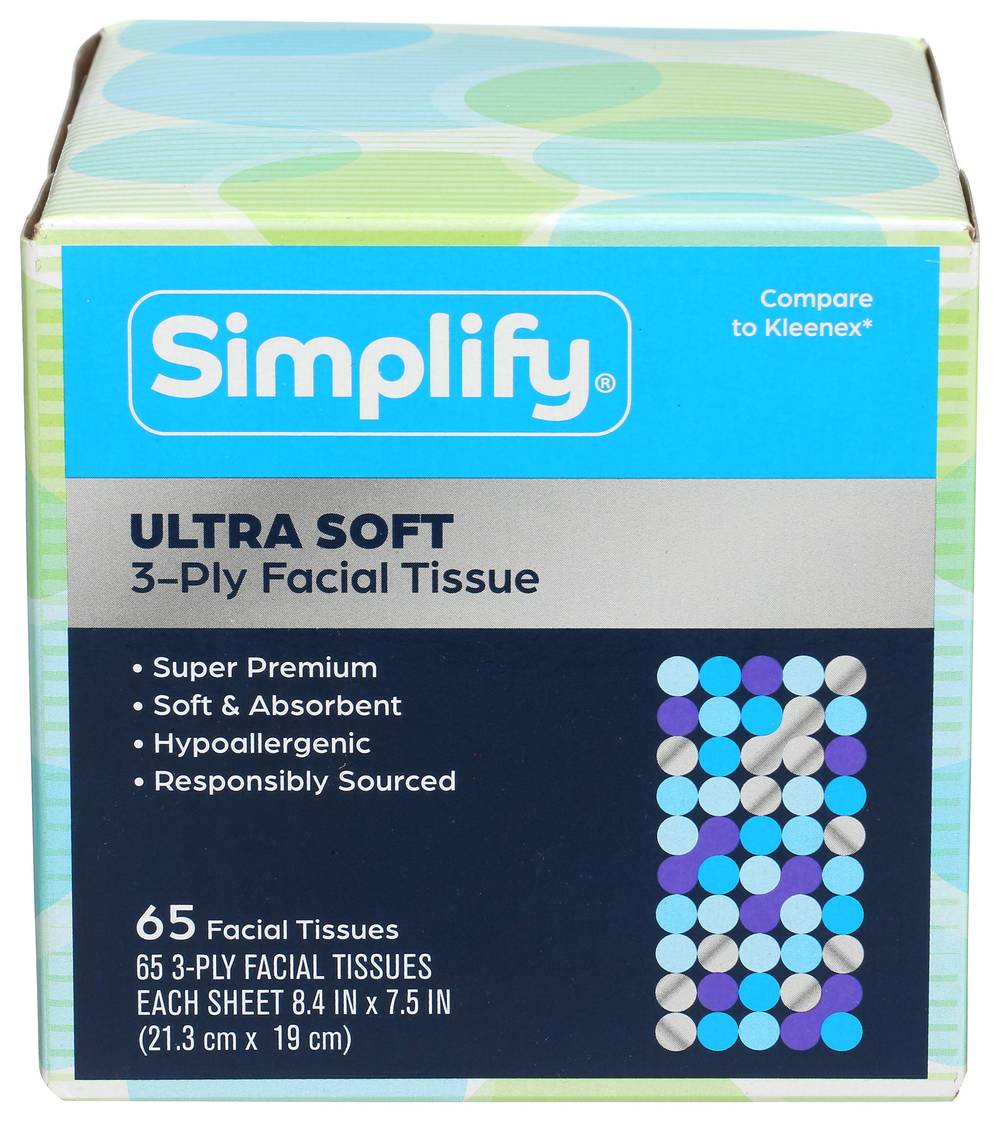 Simplify Ultra Soft Facial Tissue - 65 ct