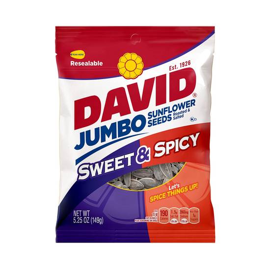 David Jumbo Sweet & Spicy Sunflower Seeds 5.25oz