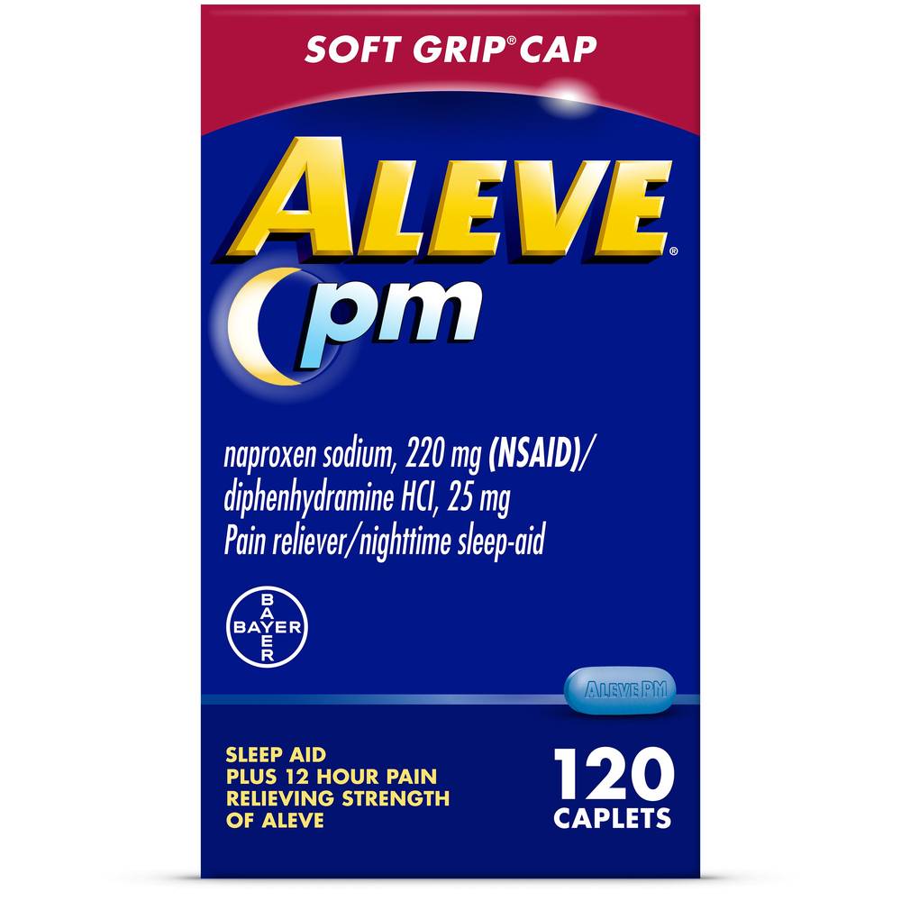Aleve PM Pain Reliever/ Nighttime Sleep-Aid Caplets, 120 CT