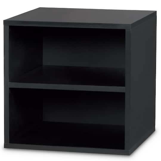 Simply Tidy Make Station Cube With Shelf, 15.7 in, Black