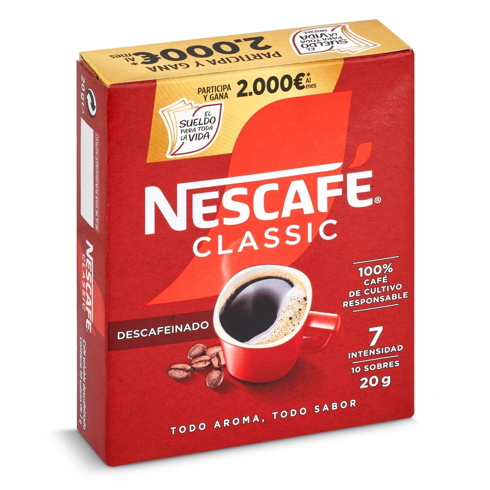 Café Soluble Descafeinado Nescafé Caja 20 G