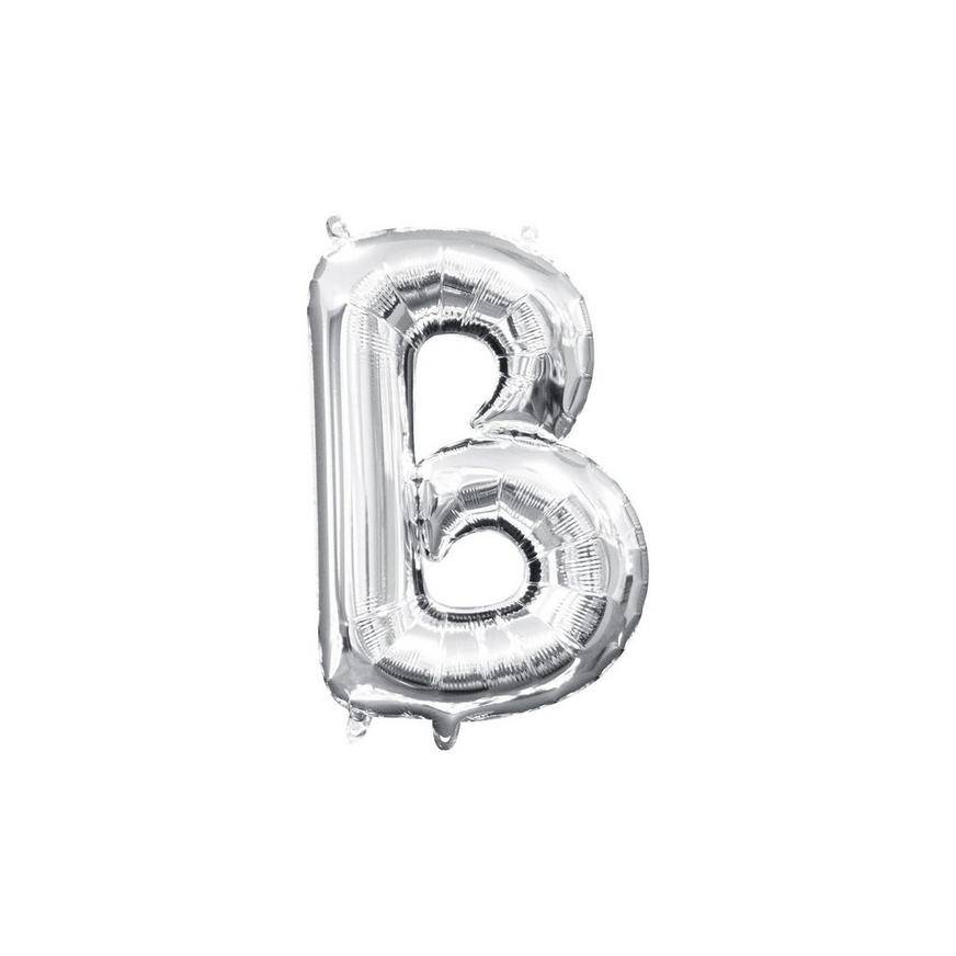 Uninflated 13in Air-Filled Silver Letter Balloon (B)