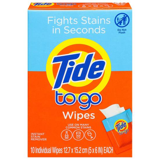 Tide To Go Instant Stain Remover Wipes (12.7 x 15.2 cm)