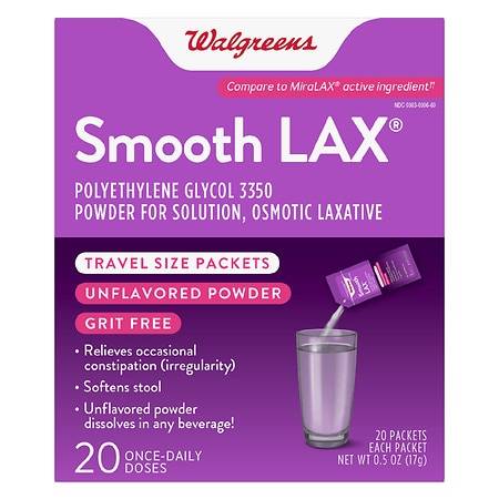 Walgreens Smoothlax Polyethylene Glycol 3350 Powder For Solution