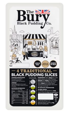 The Bury Black Pudding Company Traditional Black Pudding Slices (230g)