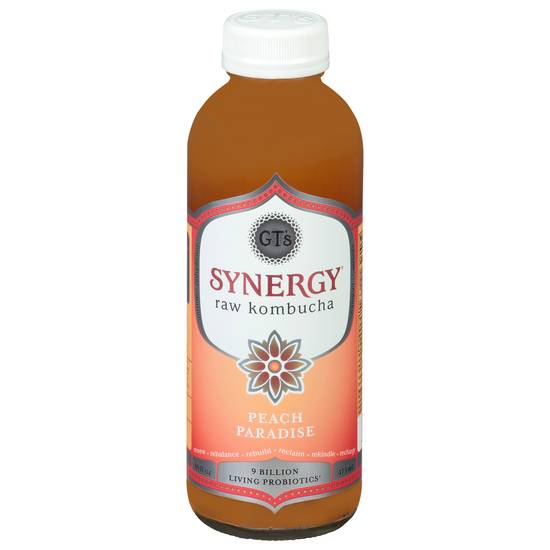 Gt's Synergy Peach Paradise Raw Kombucha (16 fl oz)