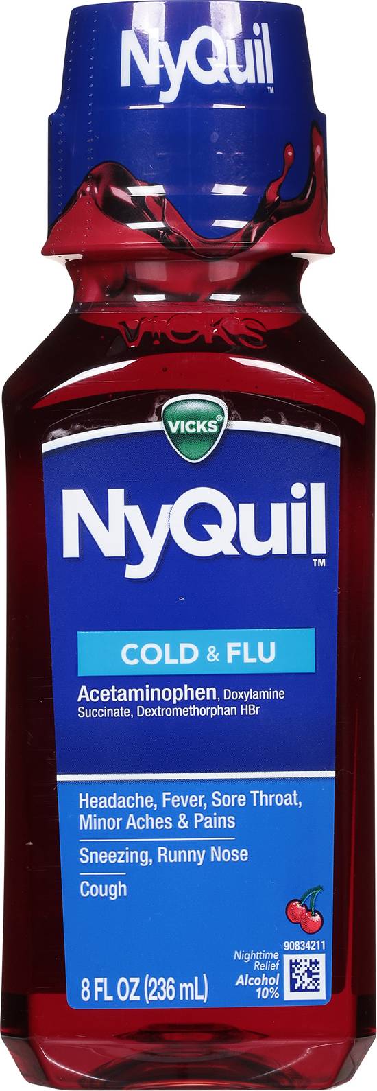 Vicks Nyquil Cold & Flu Cherry Nighttime Relief