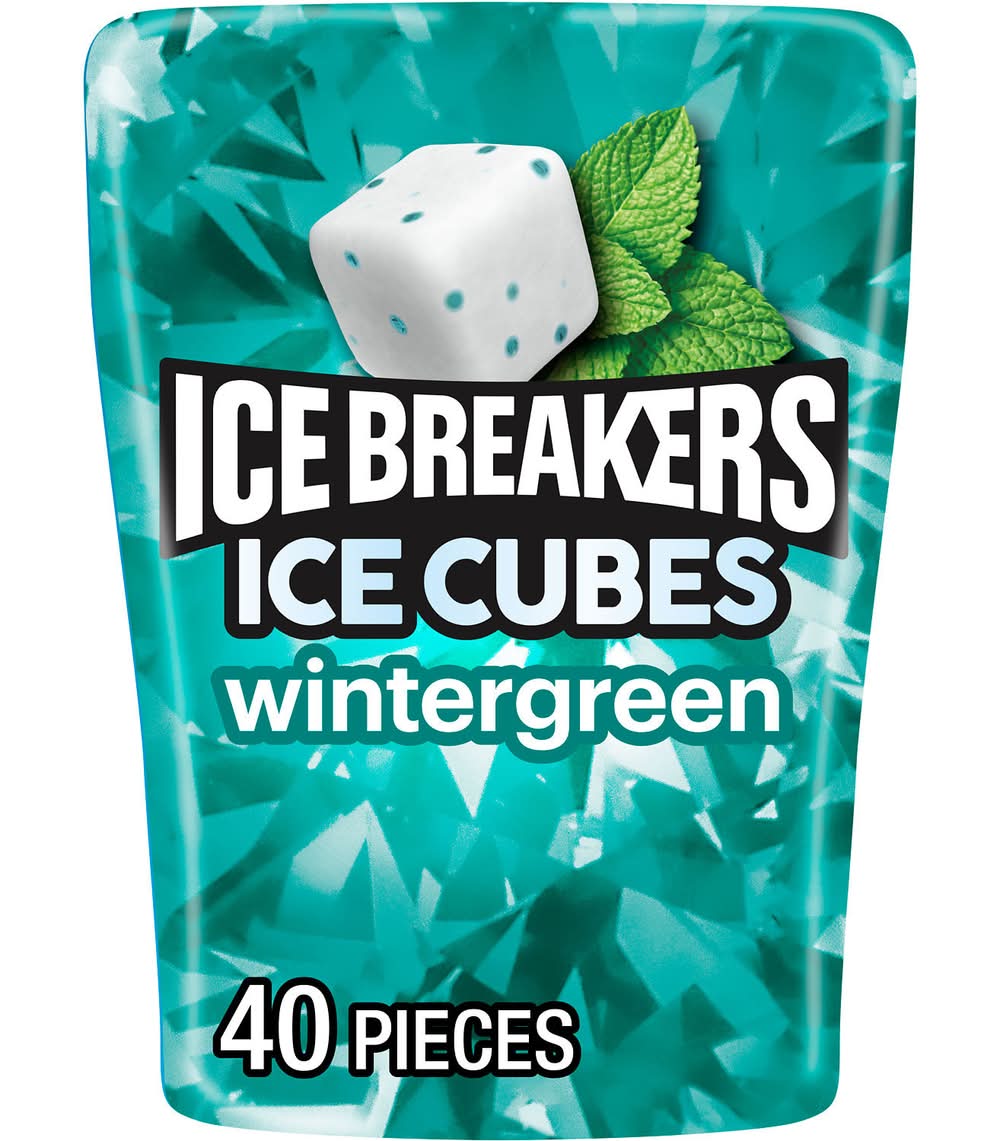 Ice Breakers Ice Cubes Wintergreen Sugar Free Chewing Gum (3.24 oz, 40 ct)