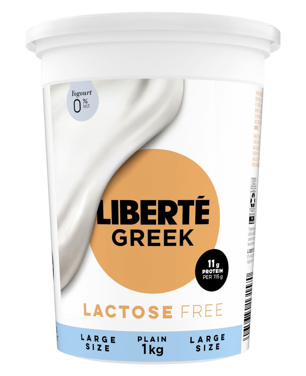 Liberté yaourt grec 0% nature élevée en protéines sans lactose - greek yogurt 0% plain high protein lactose free
