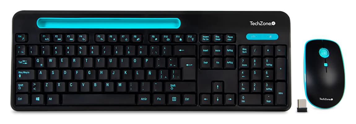 Techzone · Teclado con mouse inalámbrico tz20 (400 g)