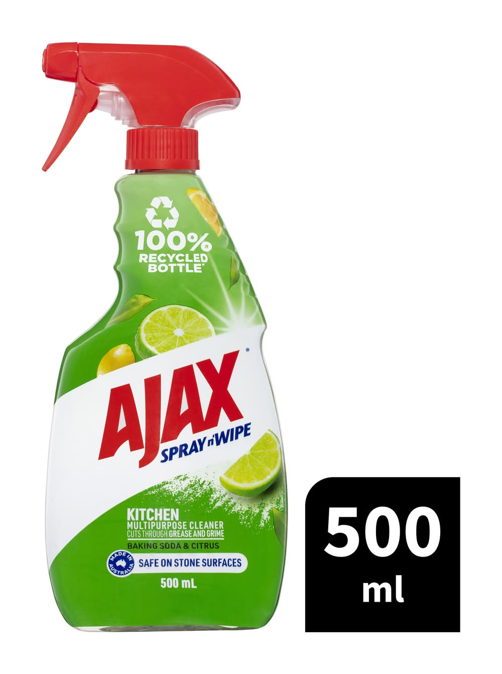 Ajax Spray N' Wipe Kitchen Multi-Purpose Cleaner Trigger, Baking Soda-Citrus (500mL)