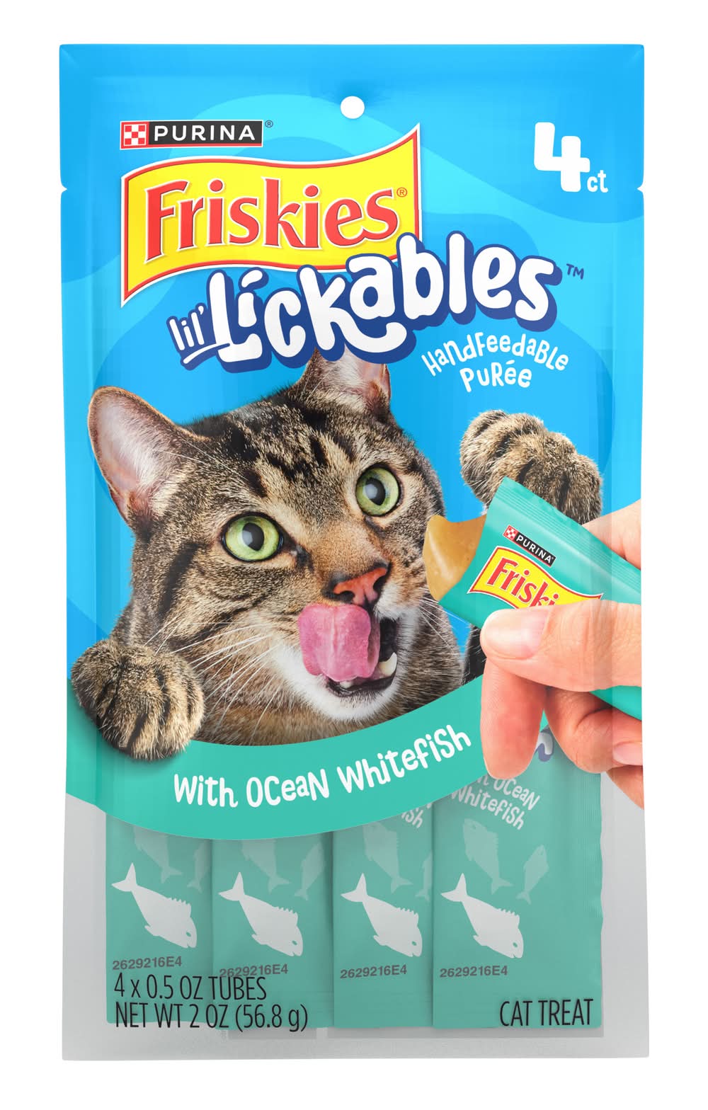 Purina Friskies Lil’ Lickables Cat Treats, Ocean Whitefish (2 oz, 4 ct)