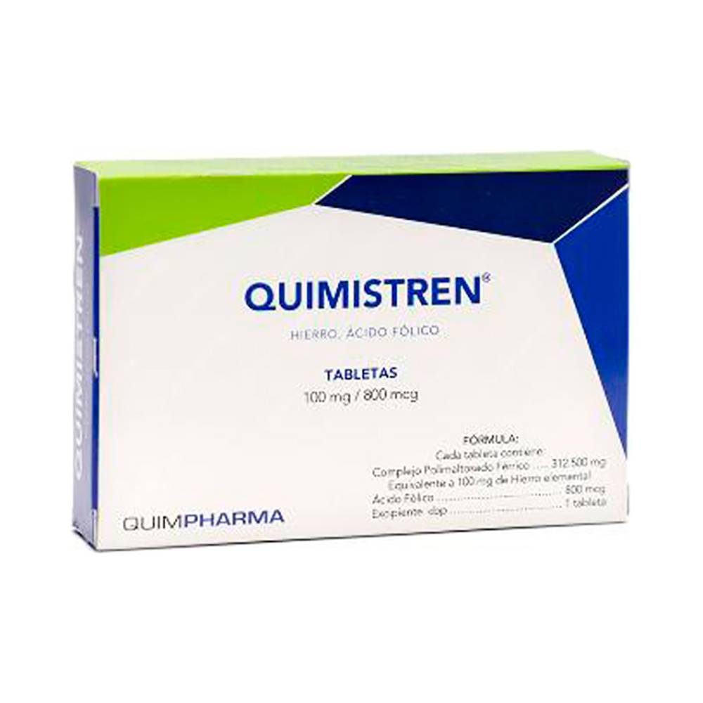 Quimpharma quimistren hierro tabletas 100 mg (30 piezas)