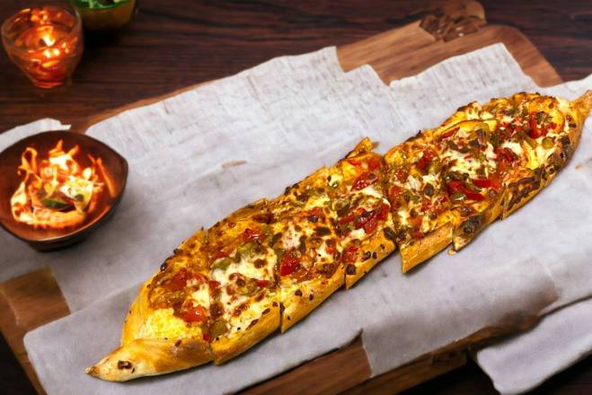 Spicy Chicken and Cheese Pide