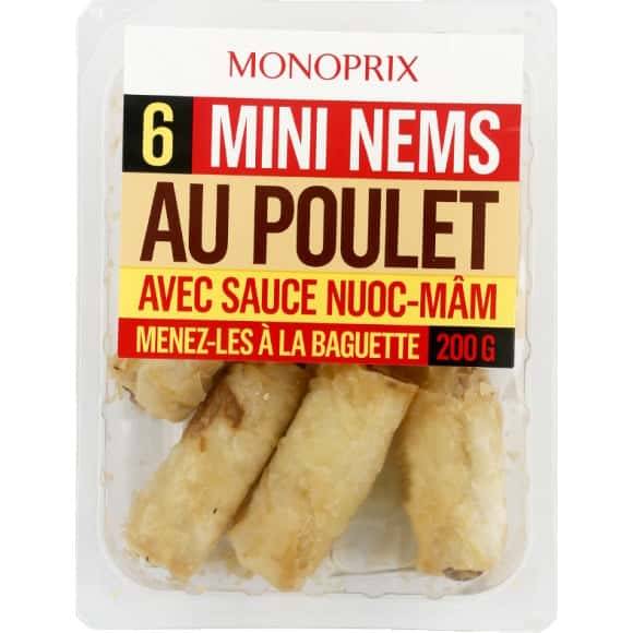 Monoprix Mini Nems Au Poulet Avec Sauce Nuoc-Mam La Barquette De 200 G