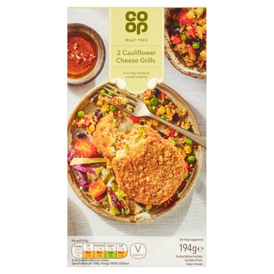 Co-Op Meat Free Cauliflower Cheese Grills (2 pack)