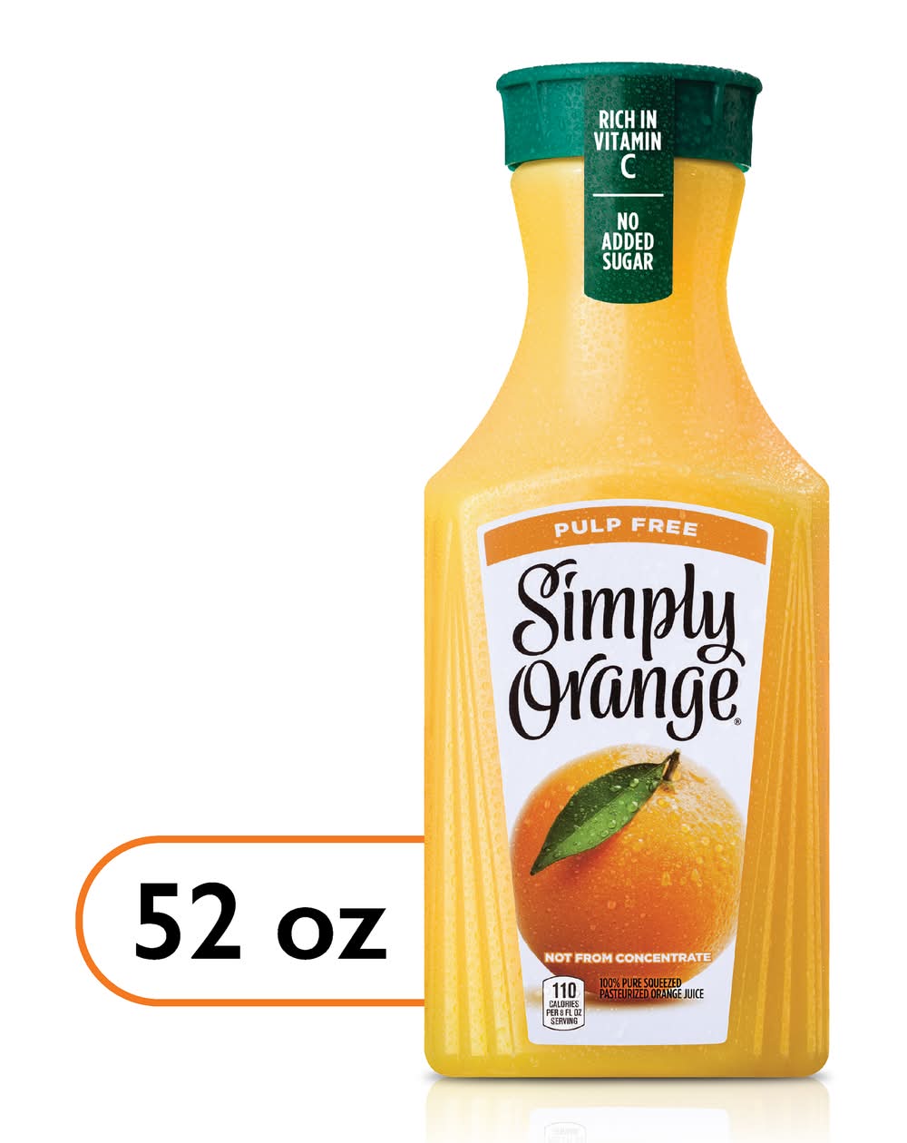 Simply 100% Pure Squeezed Pasteurized Juice, Orange (52 fl oz)