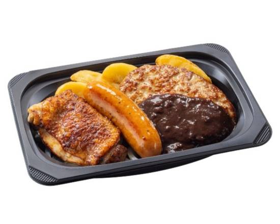 (おかず)ミックスグリル(ハンバーグ＆ジャンボフランク＆炭焼き風チキングリル)