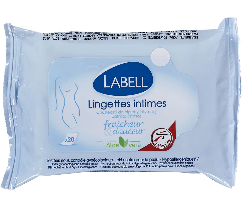 Labell - Toalhitas intimas, 20 unidades, uma embalagem