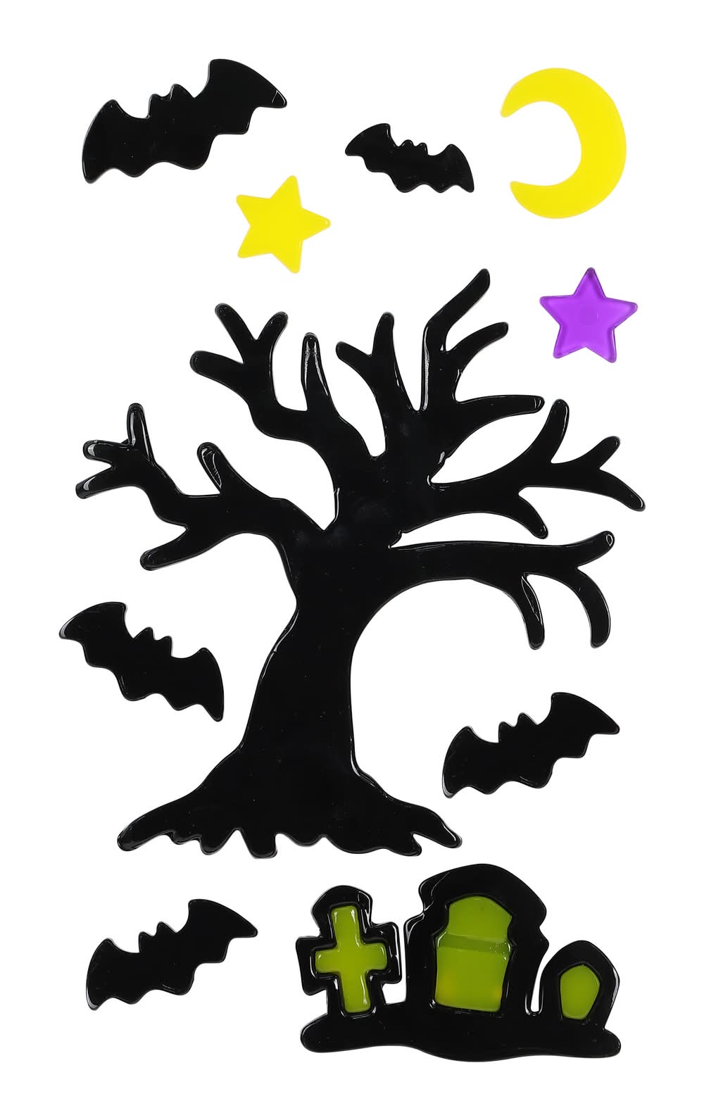 Haunted Living Stick and Scream Graveyard Window Gel Clings