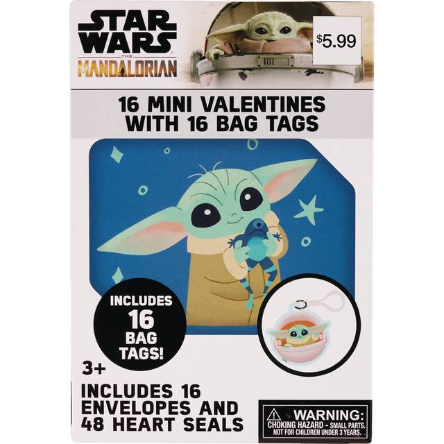 Star Wars: The Mandalorian Mini Valentines With Bag Tags, 16ct