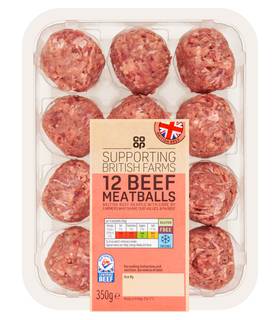 Co-op British 12 Beef Meatballs 350g
