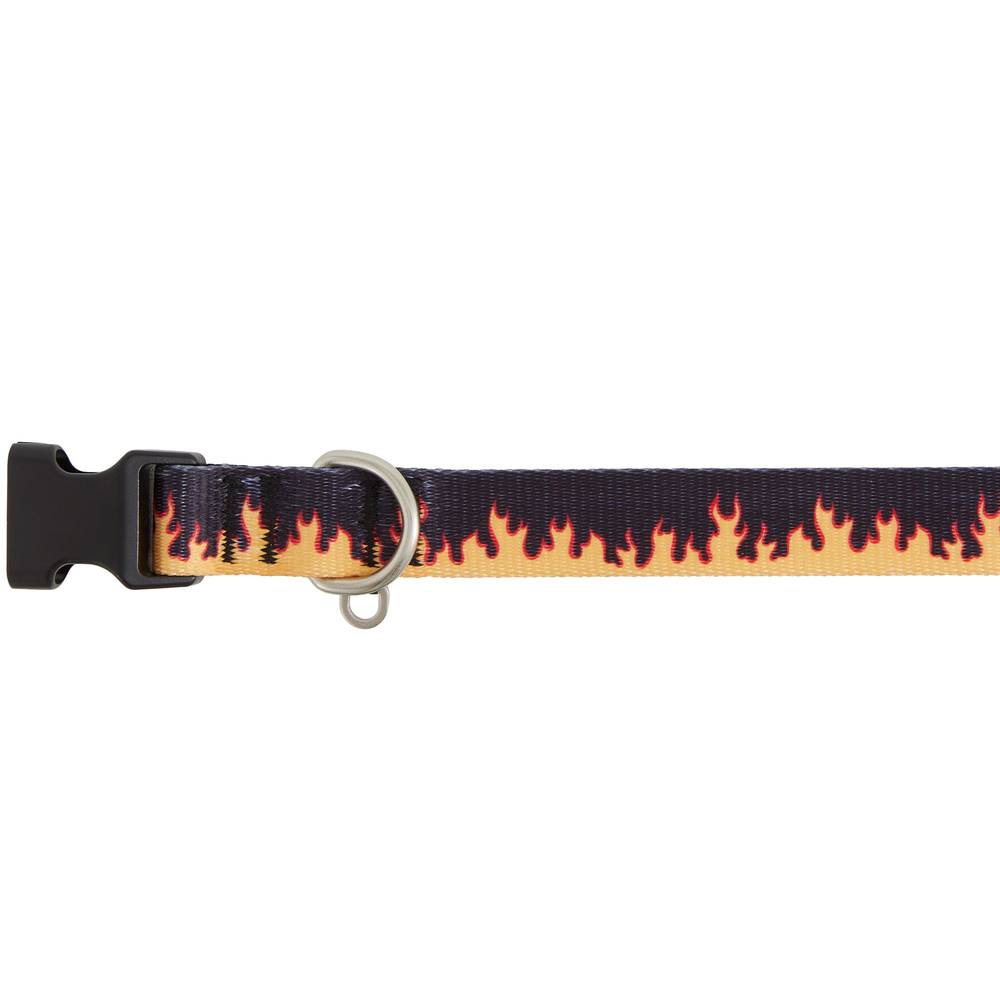 Top Paw® Black Flames Dog Collar (Color: Black, Size: Large)